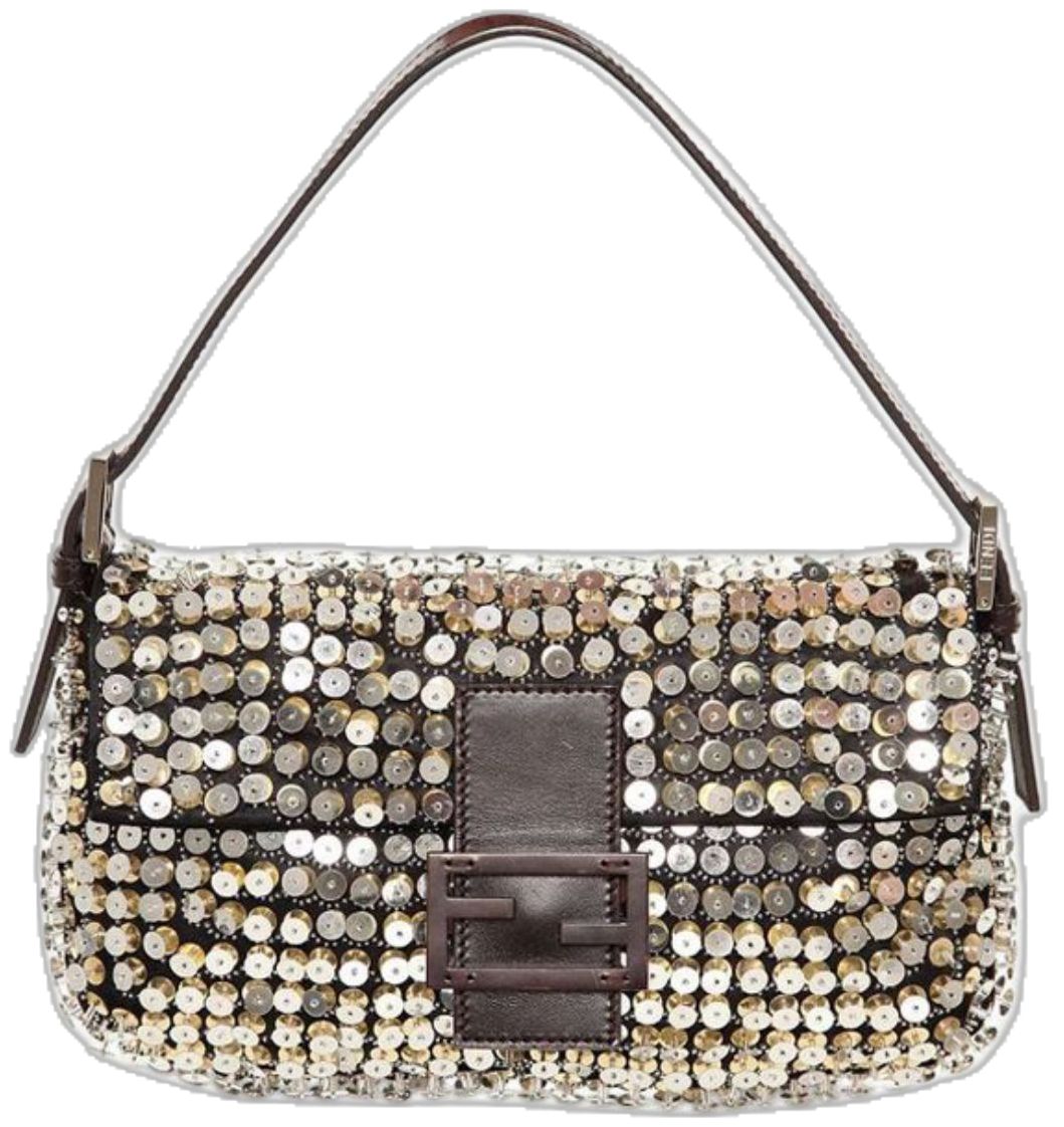 Fendi Chocolate Stud Mini Bagette Shoulder Bag